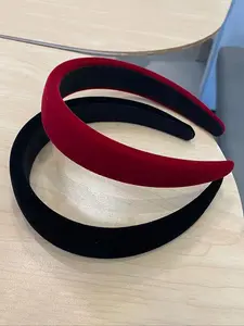 Elegant Vintage Velvet Hairbands, Wide Brim High Crown Design, Versatile Commuter Headband Set for Daily Use & Parties