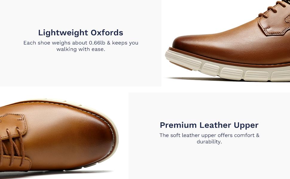 Bruno Marc [CrossFlex Neat Polish-] Men's Casual Oxford Dress Sneakers Premium Leather Round Toe Lace-Up All Seasons Walking Shoes