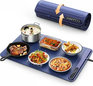 Najm Food Warming Mat - Fast Heating Silicone Electric Warming Tray with 4 Level Temperature, Portable Food Warmer Home parties Coaster Tableware