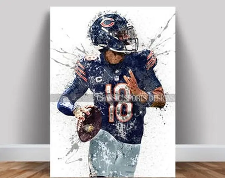Caleb Williams Poster, Chicago Bears, Poster Print Unframed, Wall Art Print, Kids Decor, Man Cave Gift, Sports Art
