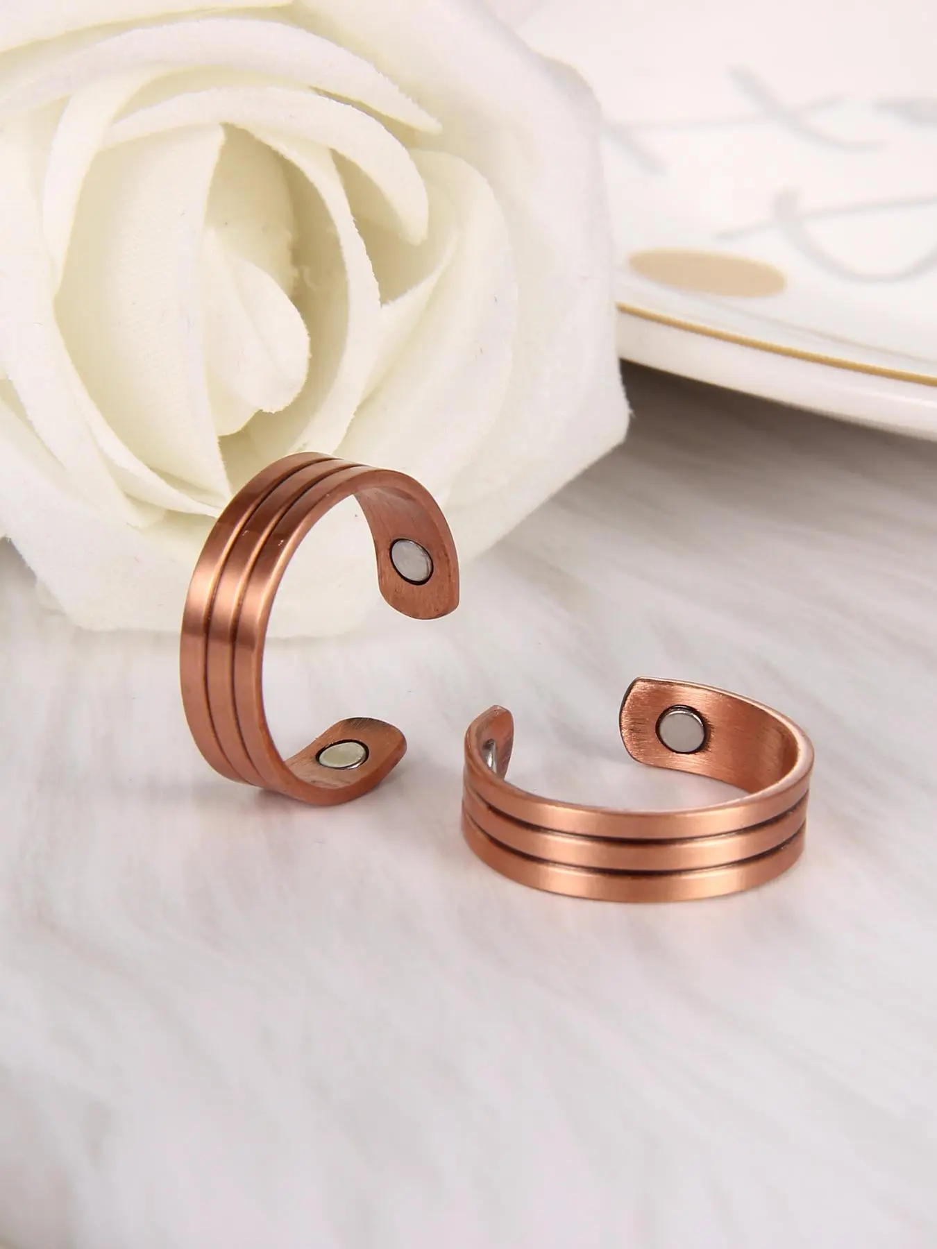 Simple Style Plain Color Magnetic Cuff Ring, Adjustable Ring, Metal Rings, Beautiful Rings, Fashion Accessories for Men & Women, Party, Daily Clothing Decor, Trendy All-match & Exquisite Jewelry for Birthday Gift