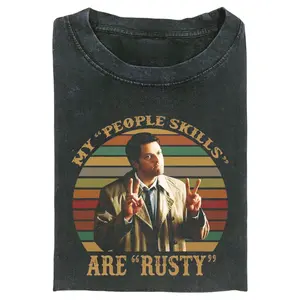 My People Skills Are Rusty Tee, Supernatural Retro Funny Graphic T-Shirt TV Fan Gift for Men, Gift for Women, Crew Neck T-shirt, Trending T-shirt