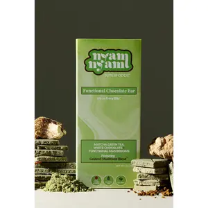 Matcha Green Tea + White Chocolate + Golden5 Mushroom Blend - Functional Chocolate Bar