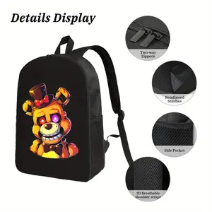 FNAF Golden Freddy Backpack, Five Nights at Freddy's School Bag for Kids & Teens