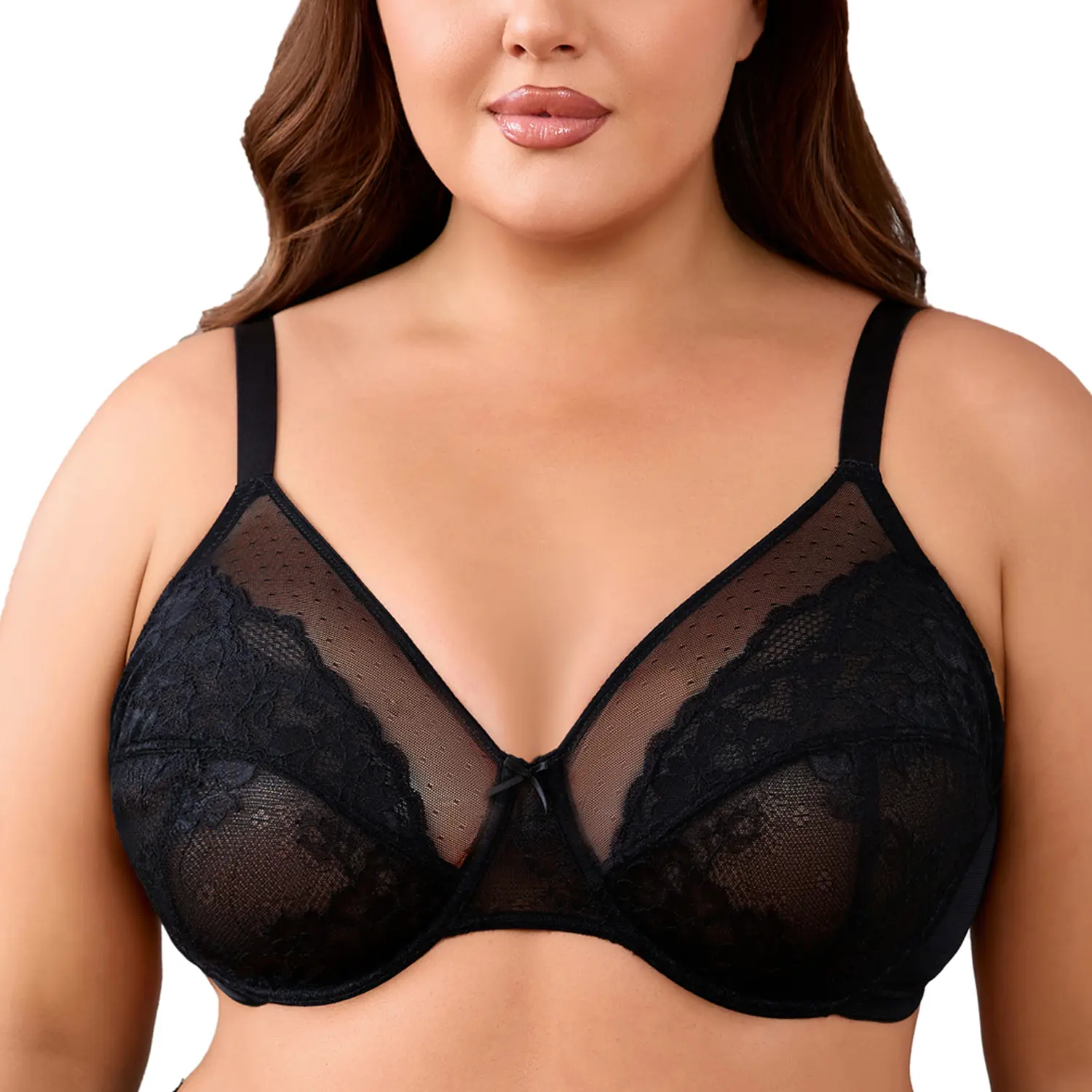 VUKOISWE Minimizer Bras for Women Plus Size Full Coverage Underwire Bra Unlined Floral Lace for Heavy Breast Everyday Comfortmalist Style - Womenswear