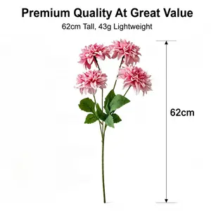 Aesthetic Artificial 4-Head Dahlia Flowers, 6 Pcs Mix & Match Faux Silk Floral Stems (4 Bloom Heads per  Stem, 24.4in) for Wedding DIY Bride, Cozy Room Decor, Party Photography