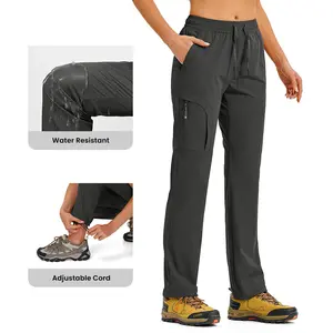 YSENTO Women's Hiking Pants Lightweight Quick Dry Water Resistant Cargo Outdoor Travel Pants Elastic Waist