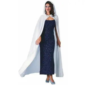 56" White Full Length Hooded Cape