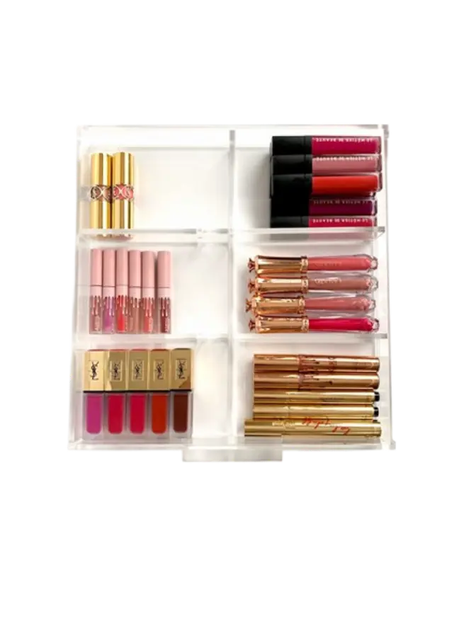Grid Insert for ICEbOX SKINNY & SHORTY SKINNY Makeup Organizer 6-Section Dividers for Lip Glosses & Eyeshadows Household Storage