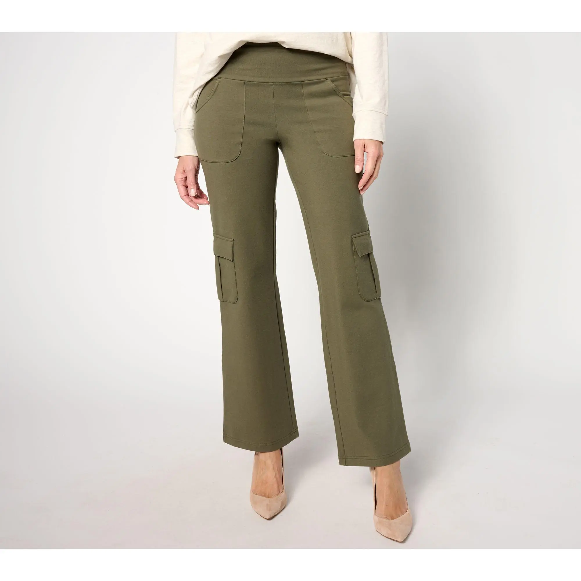 Women with Control Tall Tummy Control Boot-cut Cargo Trousers