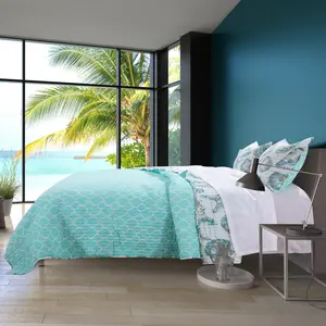 Greenland Home Cruz White Quilt Set
