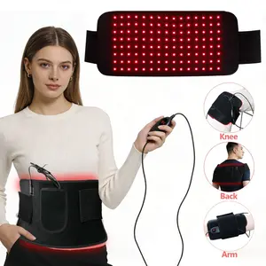 120 LED Phototherapy Massage Belt Red Light Hot Compress 850nm 660nm Infrared Light Therapy Pad Body Shaping Weight Loss and Relaxation Back Pain Relief