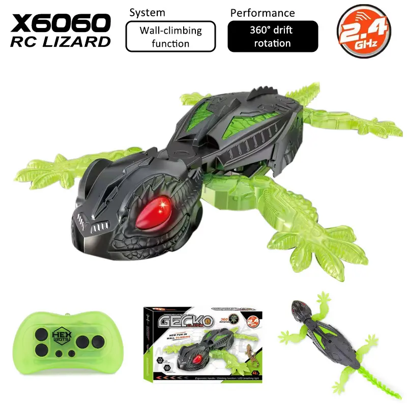 Glow Gecko RC Robot — Climbs Walls Like a Real Lizard, Glows in the Dark, Rechargeable, Perfect Prank Toy for Kids 4+