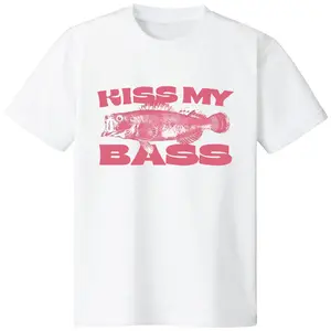 Kiss My Bass Vintage Style Fishing T-Shirt, Fisher Graphic Shirt Pink Design Limited Edition Menswear Birthday Christmas Day Menswear Birthday(Hoodie)/(Sweatshirt)