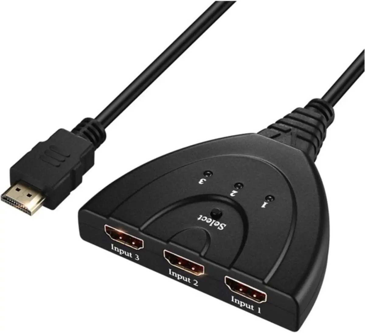 3 In 1 Out HDMI Switch, 4K Ultra HD HDMI Switcher Hub, HDMI Selector Box with Manual Switch, Compatible with HDTV, PC, Laptop, Monitor, Projector, PS5, Xbox Series X/S, Nintendo Switch