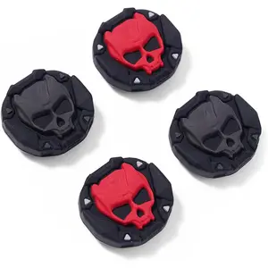 Skull Thumb Grips Compatible with   2, Anti-Slip  Cover Caps Set for  2025, 4 count - Black Red