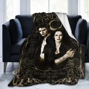 Throw Twilight Movie Sagas Blanket Flannel Edward and Bella Blankets Super Soft for All Seasons Plush bedsheet Blanket for Bedroom Bed Living Room Sofa Couch 80"x60"