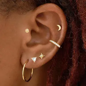 82 Piece Metal C-shaped Ear Ring Pearl Bow Small Hoop Stud Earrings Women's Fashion Gold Small Ring Earrings Beauty & Personal Care