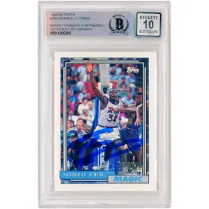 Shaquille O'Neal Orlando Magic Autographed 1992-93 Topps #362 Beckett Fanatics Witnessed Authenticated 10 Rookie Card - Fanatics Authentic Certified