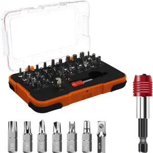 37Pieces Security Bit Set, Tamper Proof Torx Bit Set with Torx, Hex,Triwing, Spanner, Clutch, Y-Type, S2 Steel Screwdriver Bit Set for Electronics, Appliances, Cars, General Machinery