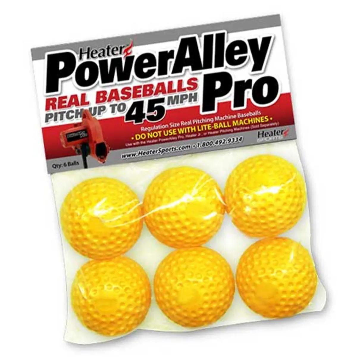 6-Pack Regulation Size Polyurethane Pitching Machine Baseballs, Durable Factory-Molded with Dimpled Surface for Precise Throws