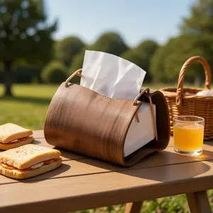 Elegant Wooden Tissue Container for Home Office Hotel Decoration Artistic Desktop Storage Solution