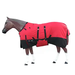HILASON 600D Winter Waterproof Poly Horse Blanket Belly Wrap Red | Sheet Turnout Sheets for Horses