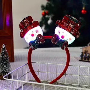 Chrstmas Flashing Headband Chrismas Tree Santa Claus Christmas Headwear for Christmas Party favors Costume Decor Supplies Masks