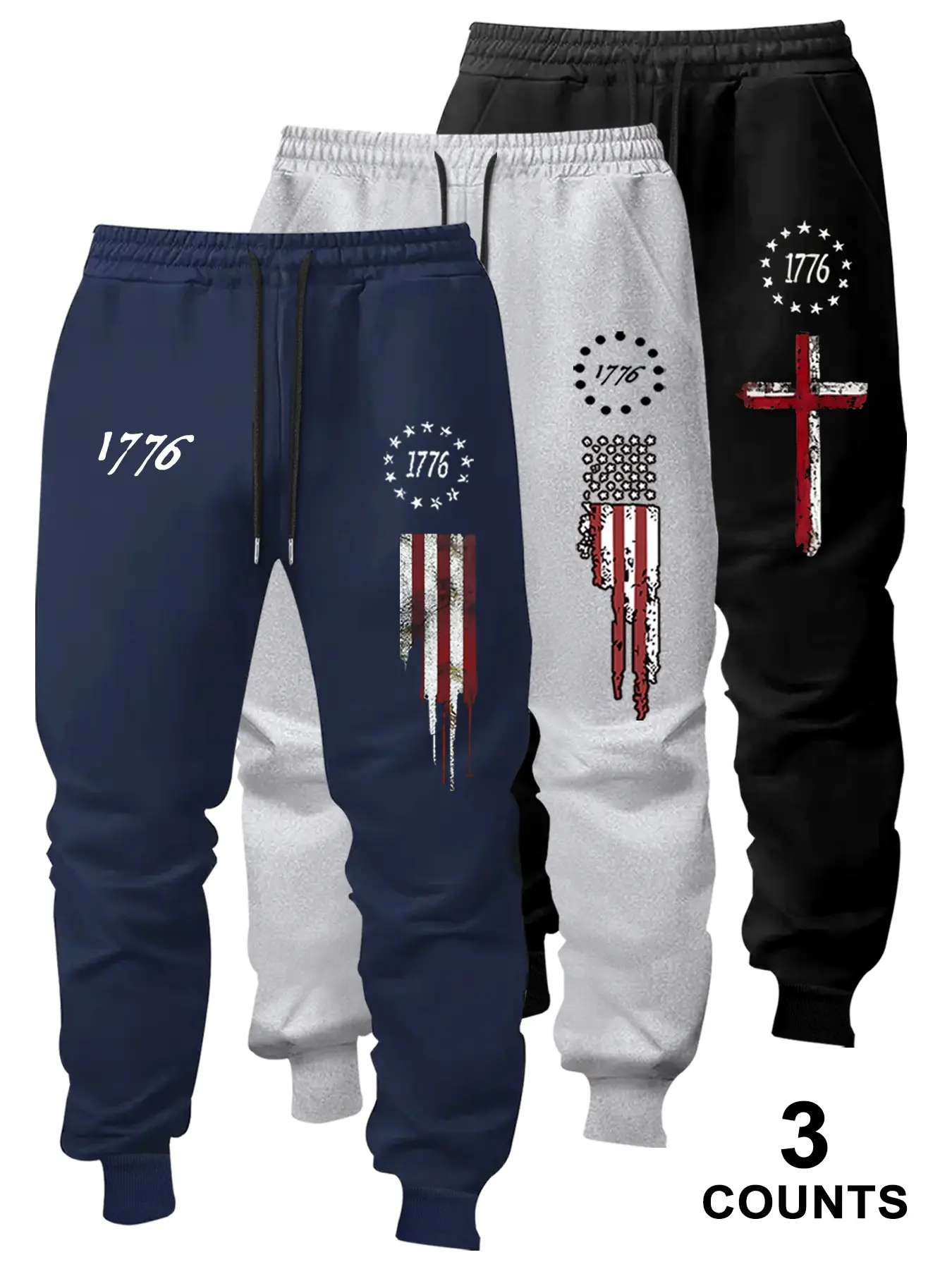 Men's Graphic Jogger Pants Set, Loose-Fit Casual Style, Soft Comfortable Fabric, Perfect Drawstring Design, Ideal for Spring & Fall, Jogging Pants, Baggy Jogging Pants