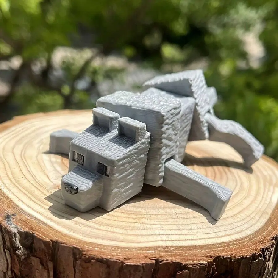 3D Printed Realistic Movable Wolf Statue - Miniature Figurines, Flexible Craft Design, Kids' Casual Play Toy, Living Room Unique Ornament