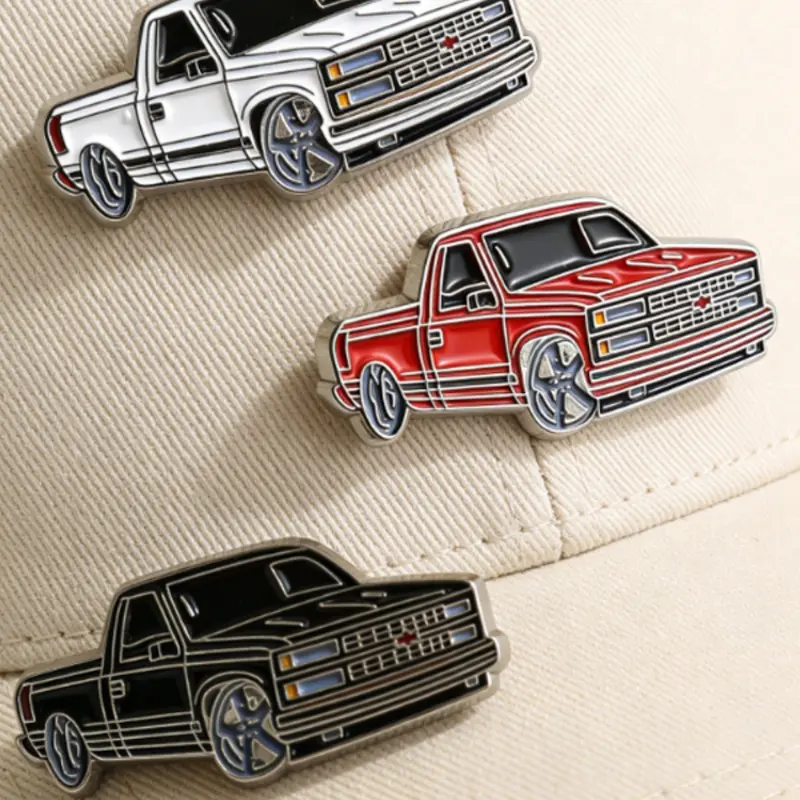 3-Piece Chevrolet 454 SS Hat Clip Pin Set, 90s Retro Classic Truck Enamel Brooch, Enamel Lapel Pins, Vintage Racing Golf Hat Clips for Chevy Fans & Truck Enthusiasts, Metal Alloy Cap Pin Gift for Men, Men Accessories