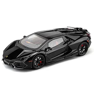 1:24 Scale Alloy Die-cast Toy Car Model with Lights and Sounds, Openable Doors, Pull-back Sports Car, Fun Collectible for Boys
