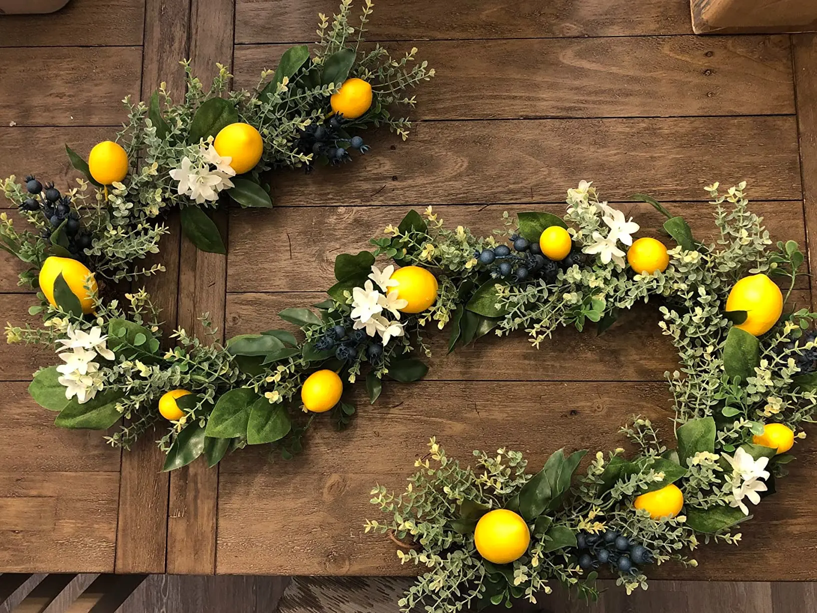 6ft Pre-Lit Lemon Garland with Greenery, Thick Spring Summer Garland for Mantle with Lights, Artificial Fruit Vine for Stairs Fireplace Table, Farmhouse Kitchen Home Wall Party Decor