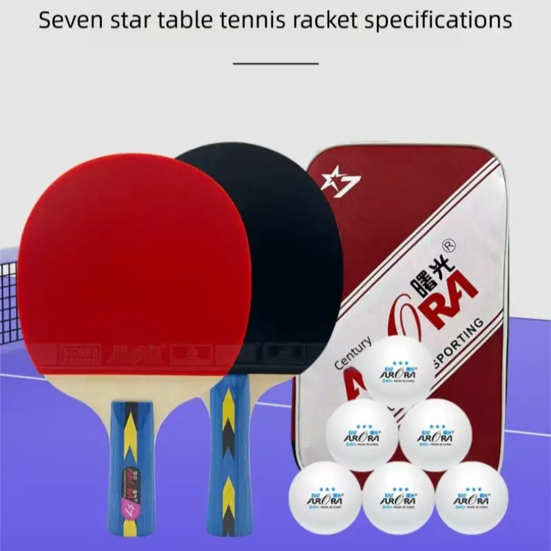 Century Dawn Genuine 7-Star Table Tennis Racket Set, Professional Training Kit with 3-Star Balls, Edge Guards & Original Case Included