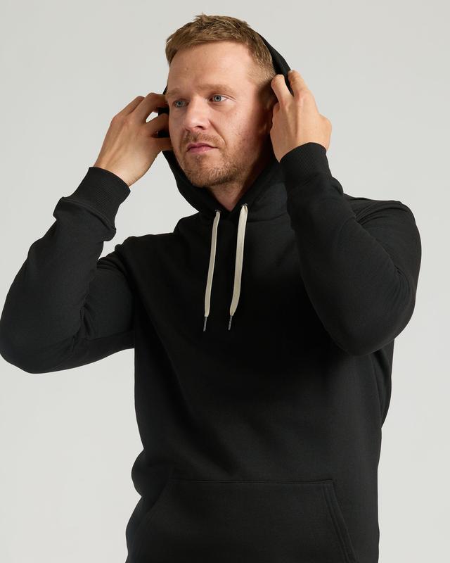 Black Tall Fleece French Terry Pullover Hoodie