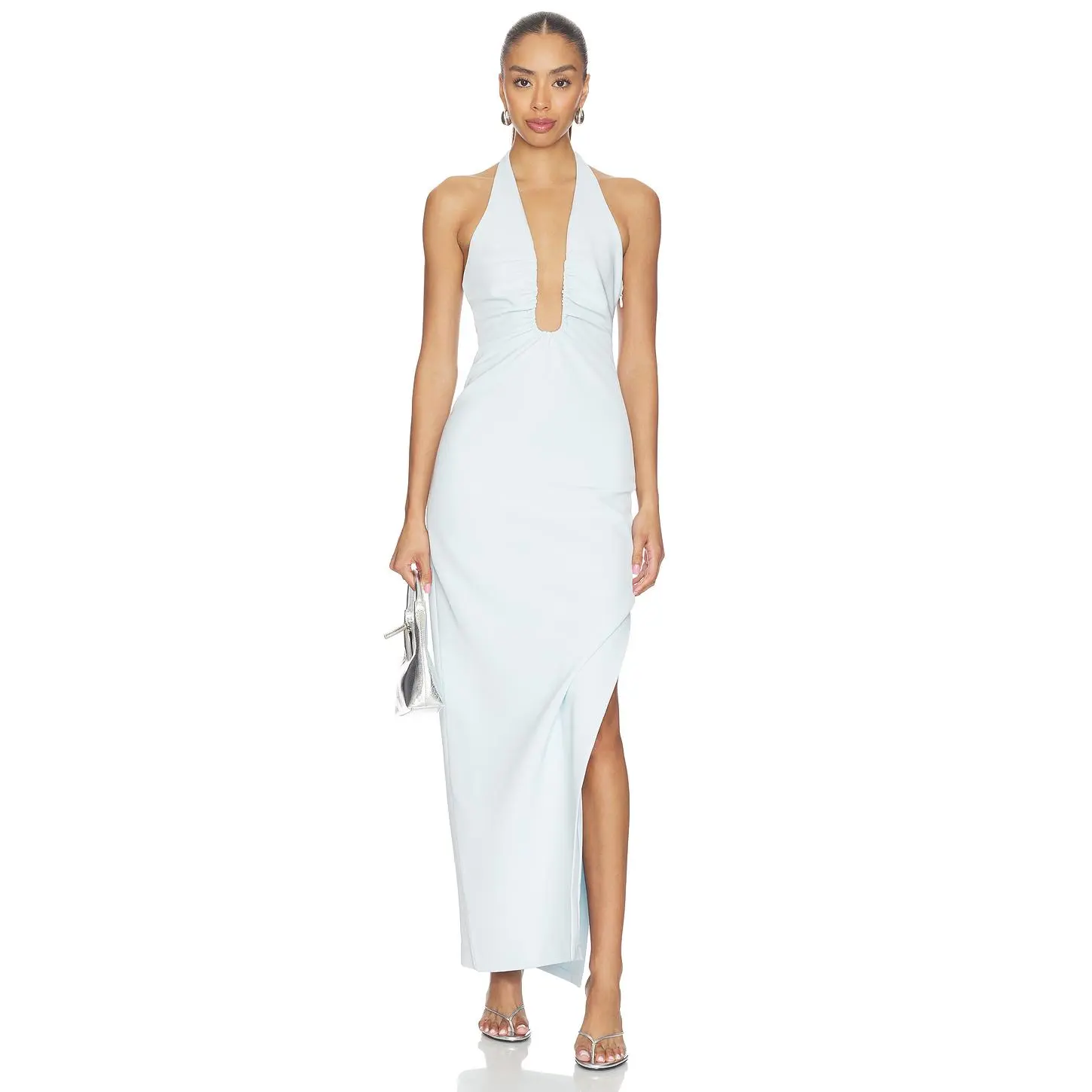 MISHA The Lusi Crepe Maxi Dress in Skywriting