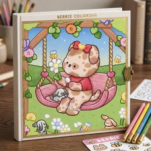 Berrie Coloring Volume 5: Cute and Cozy Coloring Book for Adults & Kids Featuring Easy to Color Animal Illustrations and Adorable Scenes