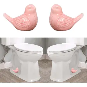 2 count Ceramic Bird Toilet Floor Bolt Caps,Cute Bird Toilet Bowl Screw Covers,Toilet Bolt Figurine,Toilet Bowl Cap Covers,Decorative Bathroom Toilet Bolt Easy Installation (Bird-)