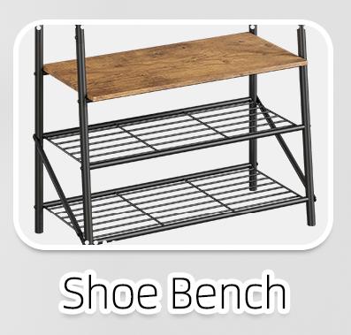 【GARVEE】Multifunctional Coat Rack Shoe Bench with 5 Hooks + Wood Look + Metal Frame + Top Shelf + C-shaped Hooks + Sturdy Frame + Entryway Organizer 【GARVEE】Multifunctional Coat Rack Shoe Bench with 5 Hooks + Wood Look + Metal Frame + Top Shelf + C-shaped Hooks + Sturdy Frame + Entryway Organizer