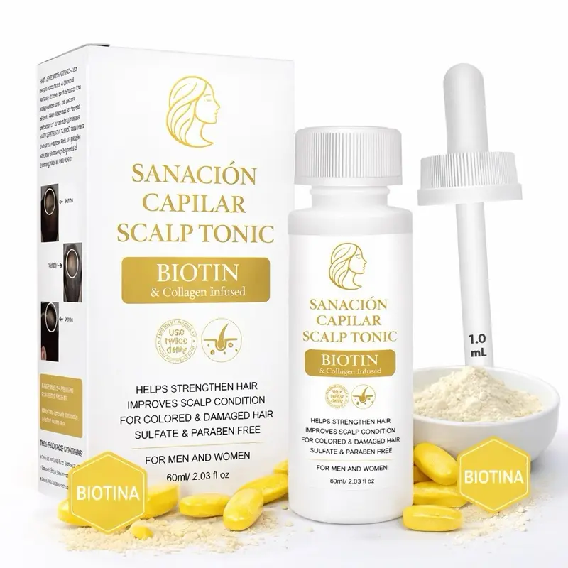 Capilar Scalp Tonic Biotin & Collagen Infused for Colored & Damaged Hair 60ml Sulfate & Paraben Free for Men and Women