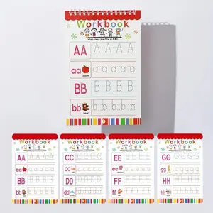 Erasable Notebook, Clean English Letters A-Z & Numbers 1-100, Colorful Illustrations, Kids Letter Practice Book