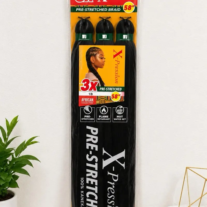 X-Pression 3X Pre-Stretched Braiding Hair 58” – Professional Braiding Hair Extensions Boho