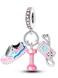 Colorful Enamel Running Shoe Dumbbell Earphone Pendant Charm, Fashion Jewelry for Women & Girls, All Season Accessory, Runners Charm, Fashion Jewelry Accessories, Stylish Playful Charm