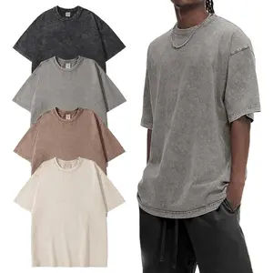 320G HEAVYWEIGHT Men's Oversized T-Shirts Heavyweight Cotton Vintage Washed Loose Fit Unisex Baggy Tee Shirts