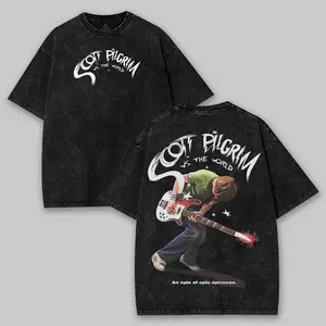 Scott Pilgrim VS The World Movie T-shirt, Crewneck Tee Shirt Gift for Men & Women, Movie Geeks Nerds Birthday Bday Present, Edgar Wright