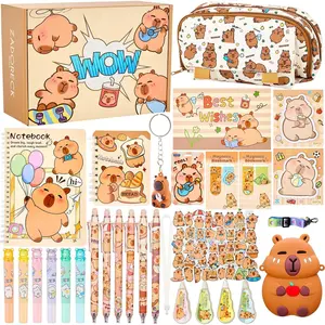 Cute Capybara Stationery  Set for ,30   Theme School Supplies Kit with Pencil Case,Notebook & Stickers,Practical and Fun for Birthday,Easter& Festivals  Girls Boys
