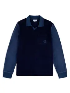 Alvar Long Sleeve Polo- Eclipse