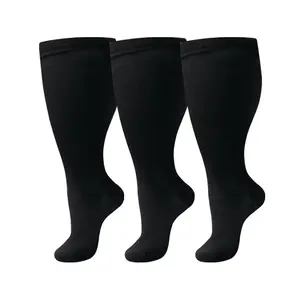 Plus Size Wide Calf   3/4 Pairs for Men & Women - Targeted  Boost Circulation Reduce Fatigue All-Day Support for Workouts Running Travel Long Shifts over-the-knee  winter daily sport Women's Over-Knee  woman grip anti-slip cute extra Compression Socks