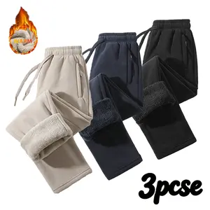 Women & Men Fleece Lined Warm Up Joggers, flatlock seams do not chafe, side zippered pockets are convenient, loose fit perfect for lounging around the house, morning runs & workouts, staying warm during winter camping.Suitable for daily casual wear and wa