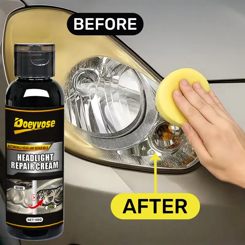 Car Headlight Repair Paste, Car Lamp Polishing, Restoration of Oxidized and Yellowed Car Lamps, Easy-to-Use Car Maintenance Tools, Car Accessories, Headlight Polishing Agent